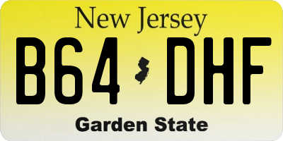 NJ license plate B64DHF