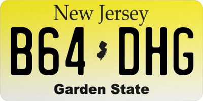 NJ license plate B64DHG