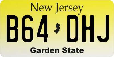 NJ license plate B64DHJ
