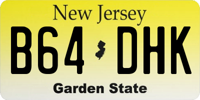 NJ license plate B64DHK
