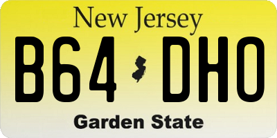 NJ license plate B64DHO