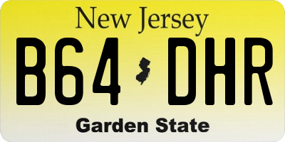NJ license plate B64DHR