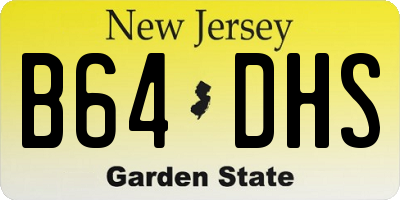 NJ license plate B64DHS