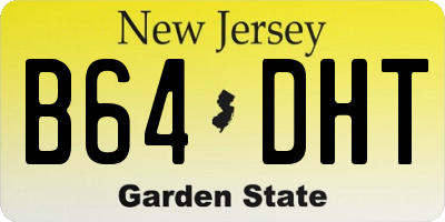 NJ license plate B64DHT