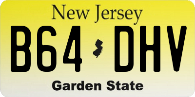 NJ license plate B64DHV
