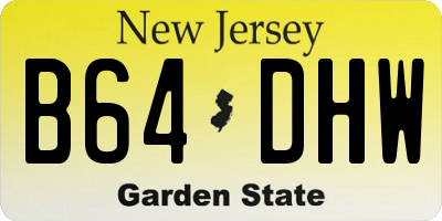 NJ license plate B64DHW
