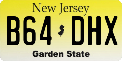 NJ license plate B64DHX