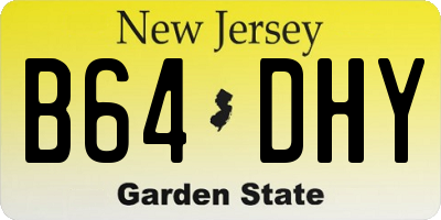 NJ license plate B64DHY