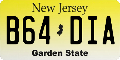 NJ license plate B64DIA