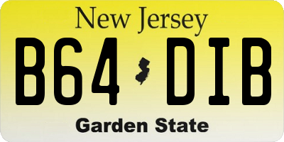 NJ license plate B64DIB