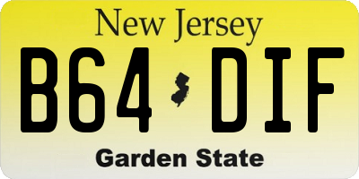 NJ license plate B64DIF