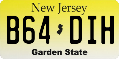 NJ license plate B64DIH