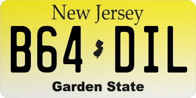 NJ license plate B64DIL