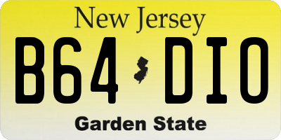 NJ license plate B64DIO