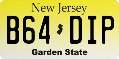 NJ license plate B64DIP