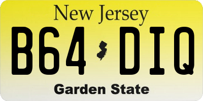 NJ license plate B64DIQ