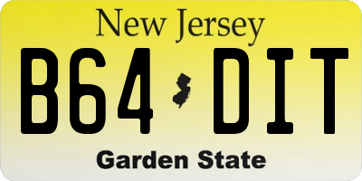 NJ license plate B64DIT
