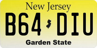 NJ license plate B64DIU