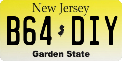 NJ license plate B64DIY