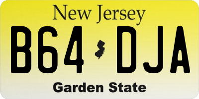 NJ license plate B64DJA