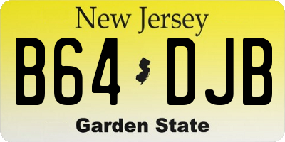 NJ license plate B64DJB