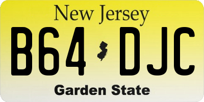 NJ license plate B64DJC
