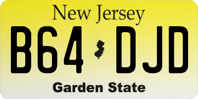 NJ license plate B64DJD