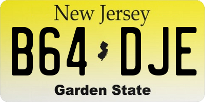 NJ license plate B64DJE