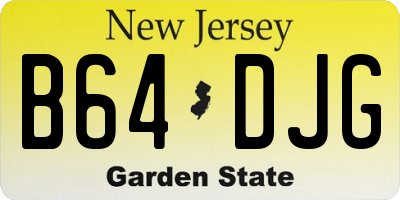 NJ license plate B64DJG