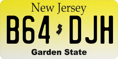 NJ license plate B64DJH