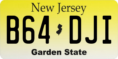 NJ license plate B64DJI
