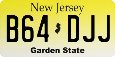 NJ license plate B64DJJ