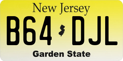 NJ license plate B64DJL