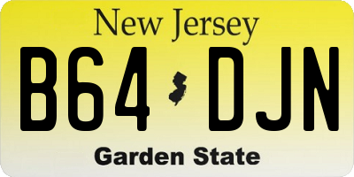 NJ license plate B64DJN