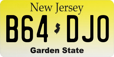 NJ license plate B64DJO