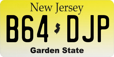NJ license plate B64DJP