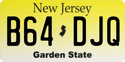 NJ license plate B64DJQ