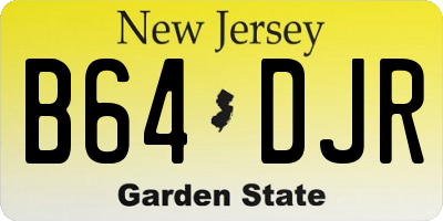 NJ license plate B64DJR