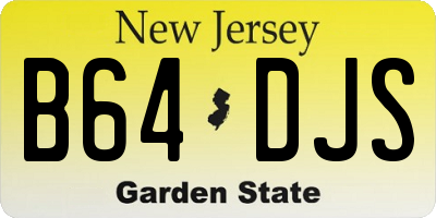NJ license plate B64DJS