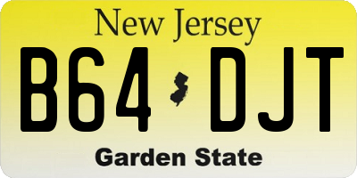 NJ license plate B64DJT