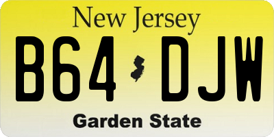 NJ license plate B64DJW