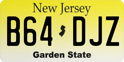NJ license plate B64DJZ