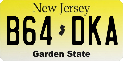 NJ license plate B64DKA