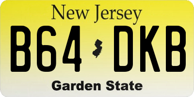 NJ license plate B64DKB