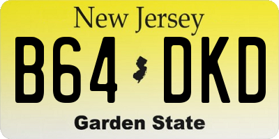 NJ license plate B64DKD
