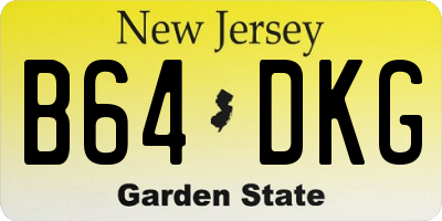 NJ license plate B64DKG