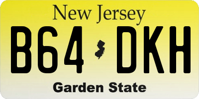 NJ license plate B64DKH