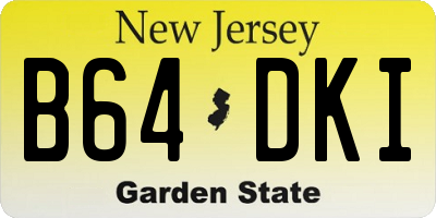 NJ license plate B64DKI