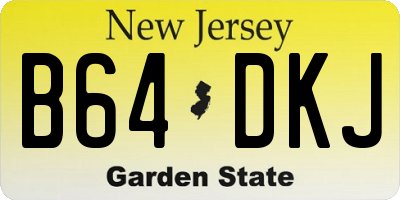 NJ license plate B64DKJ
