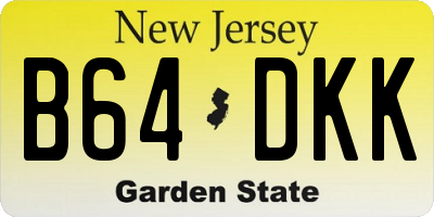 NJ license plate B64DKK